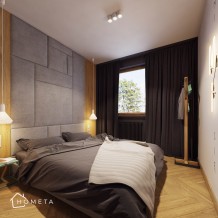 Sypialnia z pikowaną ścianą
